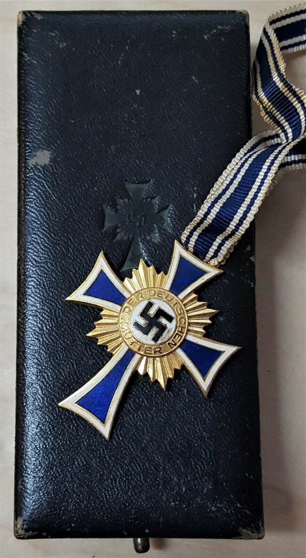 WW2 NAZI GERMANY MOTHERS CROSS IN GOLD WITH PRESENTATION CASE BY FRANZ REISCHAUER, OBERSTEIN - Image 7