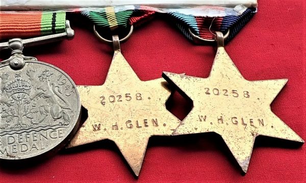 WW2 ROYAL AUSTRALIAN NAVY GROUP OF 5 MEDALS TO 20258 W.H.GLEN. WITH DOG TAG. - Image 3