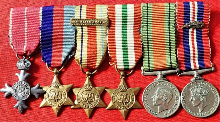 WW2 SET OF MINIATURE MEDALS SET 6 BRITISH AIR FORCE SERVICE ORDER ...