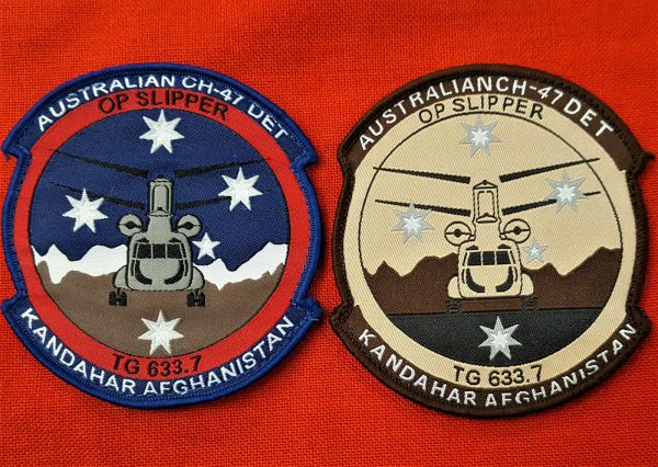 AUSTRALIAN ARMY AFGHANISTAN OP SLIPPER CHINOOK HELICOPTOR DETACHMENT PATCHES