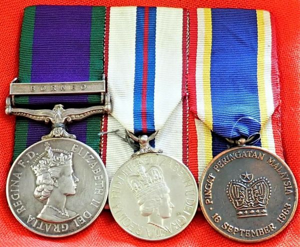 BRITISH ARMY ENGINEER OFFICER'S MALAYA, BORNEO & CORONATION MEDAL MAJOR DANIELL