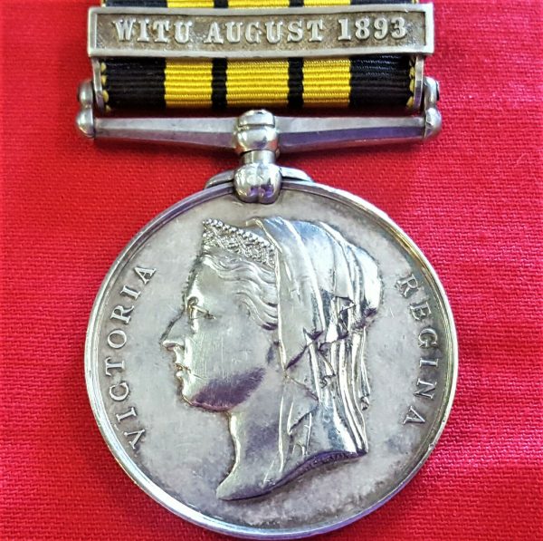 EAST & WEST AFRICA 1887 MEDAL WITU AUGUST 1893 CLASP WEST AFRICA FRONTIER FORCE