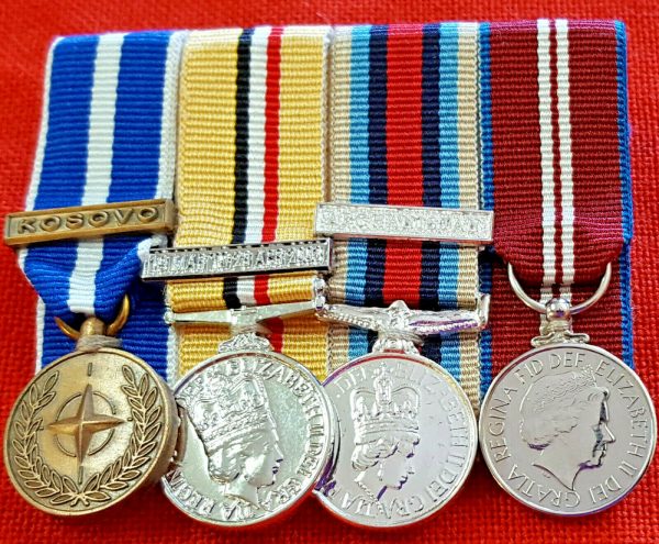 IRAQ AFGHANISTAN & KOSOVO MINIATURE MEDALS SET 4 BRITISH ARMY SERVICE MEDALS