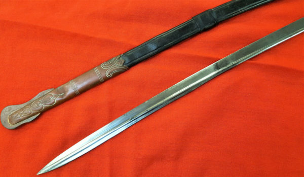 POST WW1 ERA WEIMAR GERMAN NAVY OFFICERS ETCHED SWORD WITH SCABBARD - Image 5