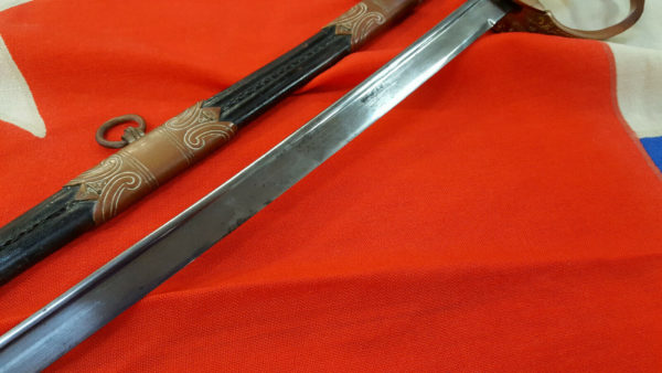 POST WW1 ERA WEIMAR GERMAN NAVY OFFICERS ETCHED SWORD WITH SCABBARD - Image 8