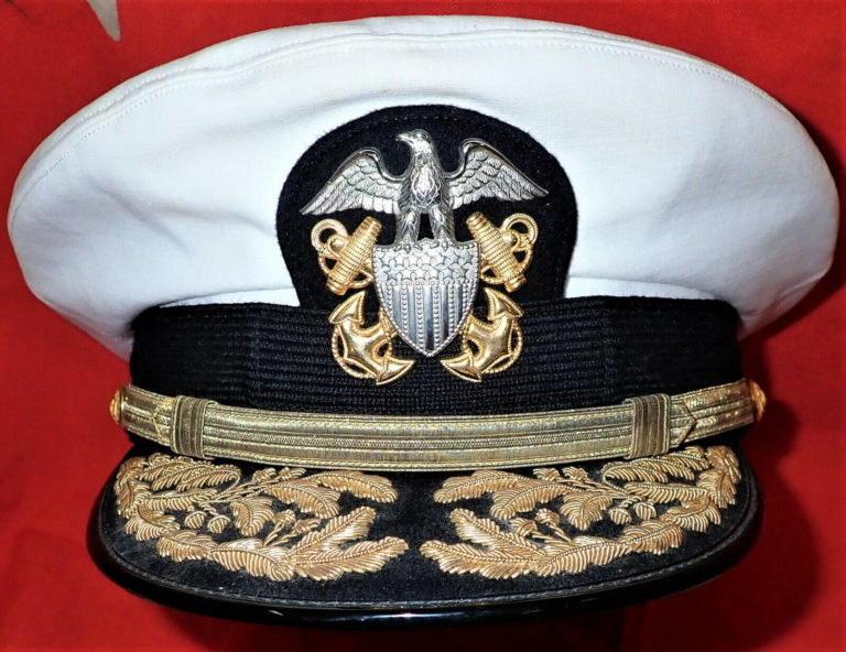 WW2 ERA UNITED STATES NAVY ADMIRAL’S SUMMER UNIFORM PEAKED CAP | JB ...