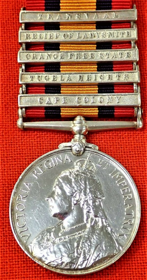 BOER WAR QUEEN'S SOUTH AFRICA MEDAL PTE DUIGNAN 1ST CONNAUGHT RANGERS LEITRIM.