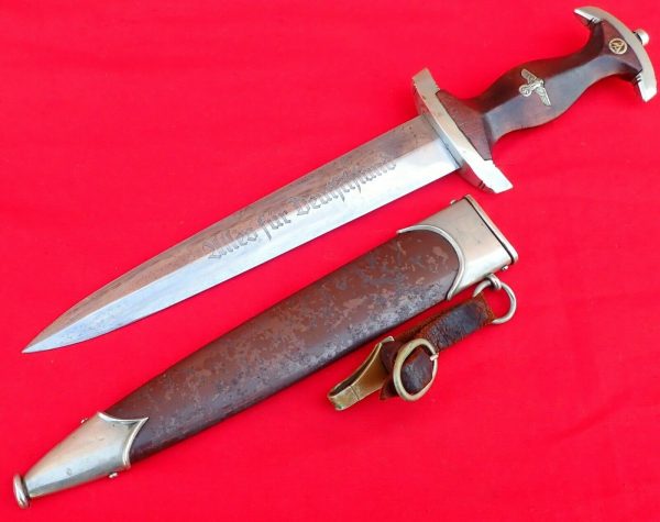 NAZI GERMANY 1ST MODEL 1933 SA DAGGER WITH SCABBARD BY F.DICK - Image 6