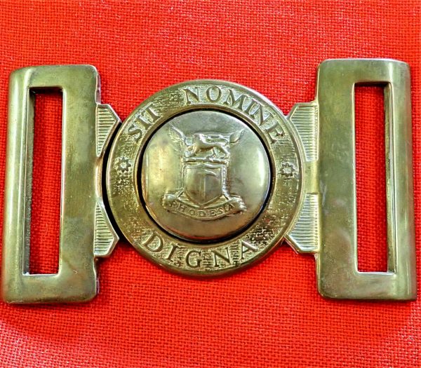 POST WW2 RHODESIAN ARMY BRASS UNIFORM BELT BUCKLE ZIMBABWE