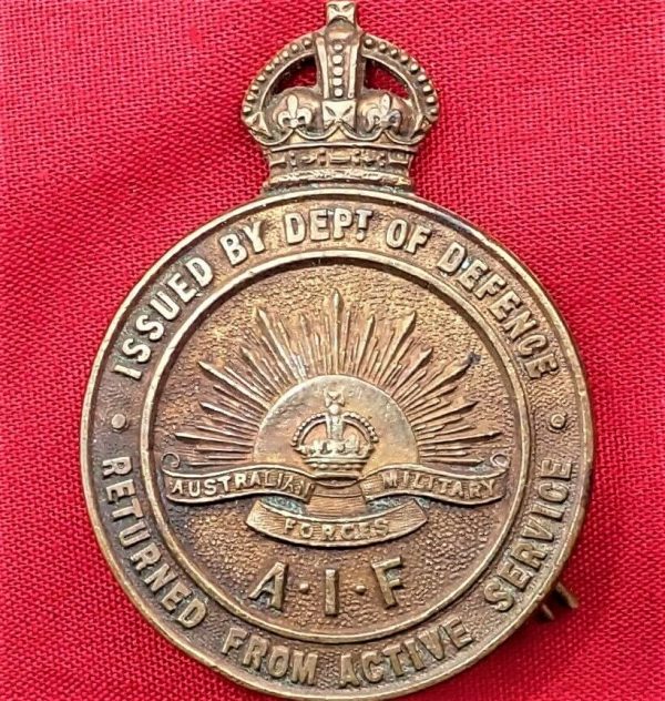 WW1 16TH BN WEST AUSTRALIAN RETURNED ACTIVE SERVICE BADGE MEDAL ANZAC STOKES & SONS