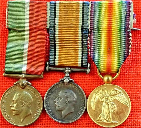 WW1 BRITISH OR AUSTRALIAN MERCANTILE MARINE MINIATURE MEDAL TRIO