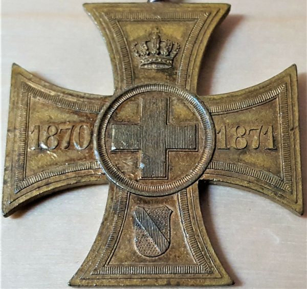 PRE WW1 GERMANY KINGDOM OF BADEN WAR HELPER VOLUNTARY RELIEF WORK CROSS MEDAL