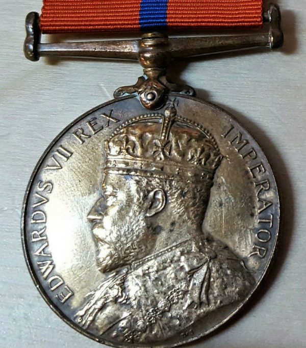 RARE PRE WW1 BRITISH METROPLOITAN POLICE 1902 CORONATION MEDAL P C WEBB 'D' DIV. - Image 3