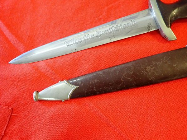 WW2 GERMAN 1ST MODEL 1933 SA DAGGER WITH SCABBARD BY F HERDER OF SOLINGEN - Image 9