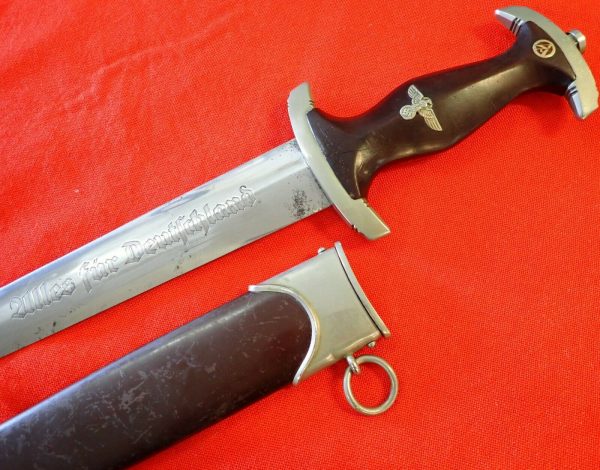 WW2 GERMAN 1ST MODEL 1933 SA DAGGER WITH SCABBARD BY F HERDER OF SOLINGEN - Image 4