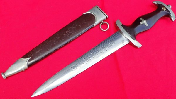 WW2 GERMAN 1ST MODEL 1933 SA DAGGER WITH SCABBARD BY F HERDER OF SOLINGEN - Image 5