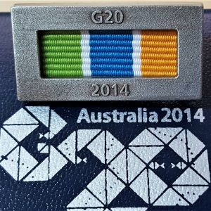 G20 2014 CASED QUEENSLAND POLICE & AUSTRALIAN DEFENCE FORCE CITATION MEDAL BADGE