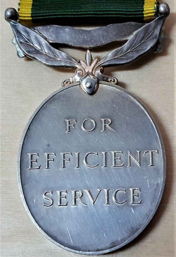 POST WW2 ERA BRITISH ARMY TERRITORIAL EFFICIENCY MEDAL 1953-2000 J A STEPTOE - Image 3