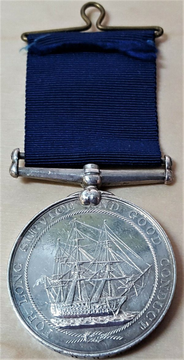 PRE WW1 BRITISH NAVY LONG SERVICE GOOD CONDUCT MEDAL STOKER JOHNSON HMS FEARLESS - Image 3