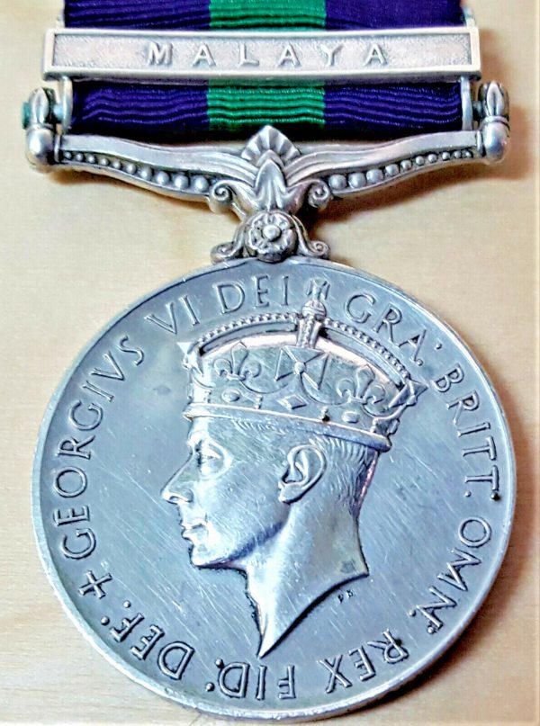 RARE TO UNIT POST WW2 GENERAL SERVICE MEDAL MALAYA MIDDLESEX REGIMENT