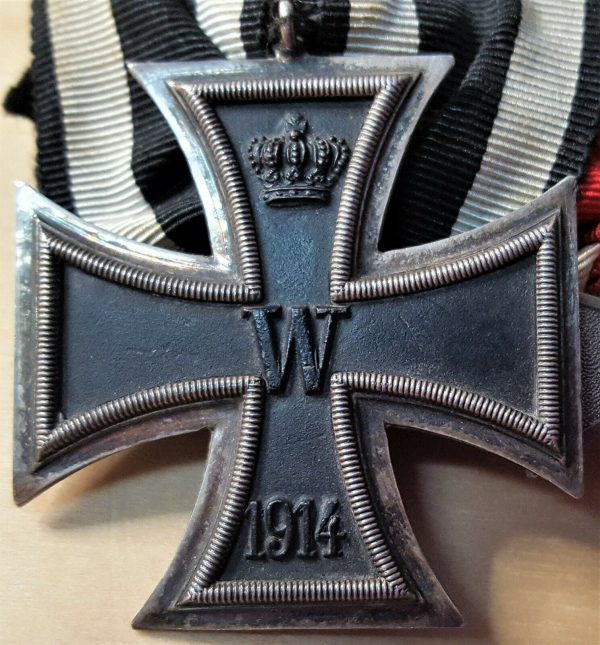 RARE WW1 GERMANY IRON CROSS & ORDER OF THE RED EAGLE MEDAL BAR - Image 2