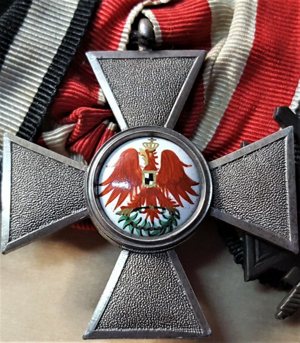 RARE WW1 GERMANY IRON CROSS & ORDER OF THE RED EAGLE MEDAL BAR - Image 3