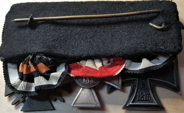 RARE WW1 GERMANY IRON CROSS & ORDER OF THE RED EAGLE MEDAL BAR - Image 5