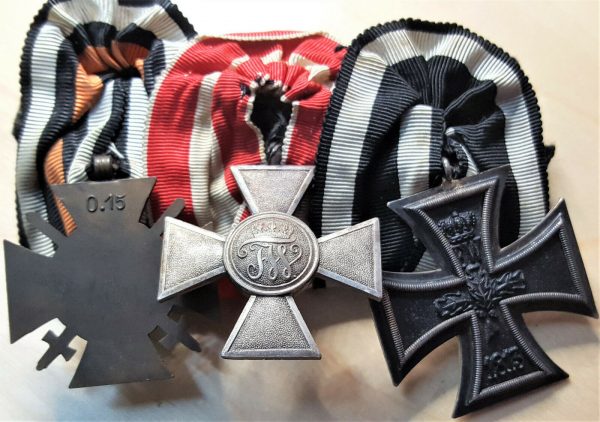 RARE WW1 GERMANY IRON CROSS & ORDER OF THE RED EAGLE MEDAL BAR - Image 6