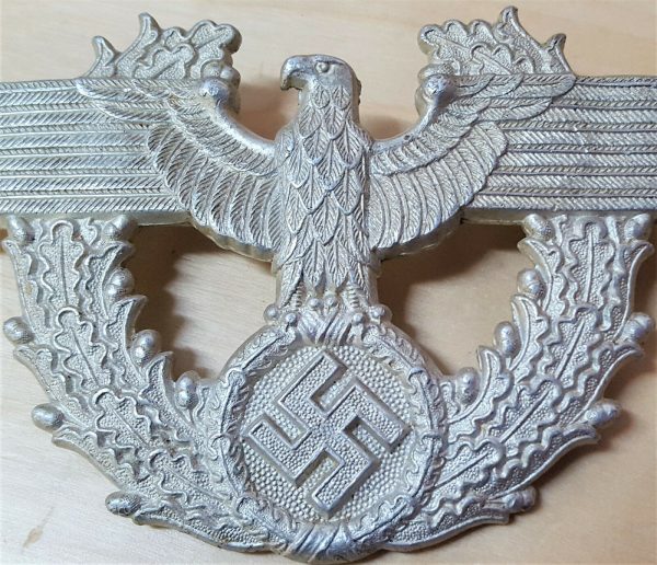 WW2 GERMAN POLICE UNIFROM KEPI LARGE CAP BADGE