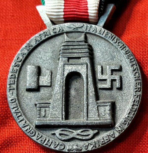 WW2 ITALIAN & GERMAN NORTH AFRICAN CAMPAIGN MEDAL BY LORIOLI OF MILAN