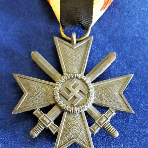 WW2 NAZI GERMANY WAR MERIT CROSS WITH SWORDS MEDAL 74 BY CARL MAURER & SOHN, OBERSTEIN