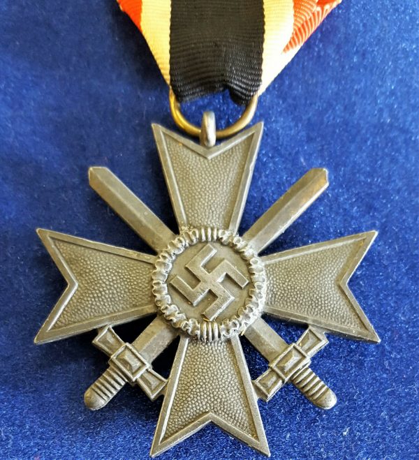 WW2 NAZI GERMANY WAR MERIT CROSS WITH SWORDS MEDAL 74 BY CARL MAURER & SOHN, OBERSTEIN