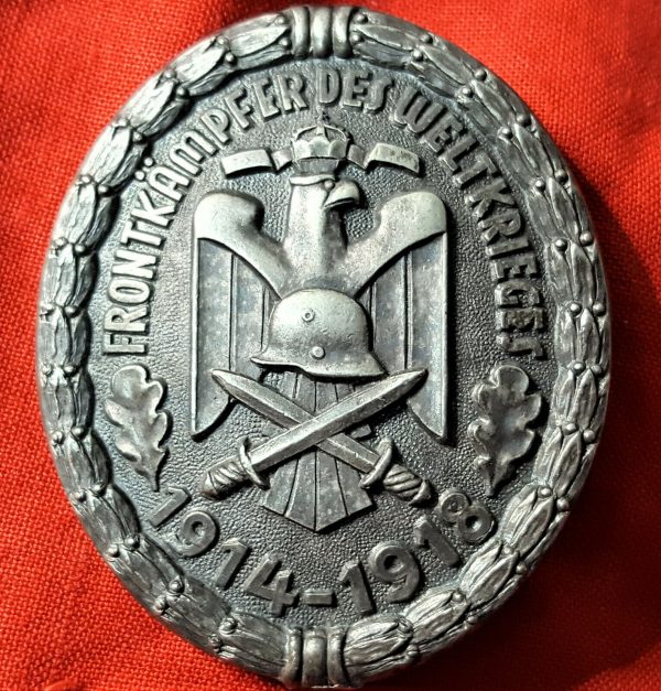 WW1 GERMANY FRONT LINE FIGHTERS COMBAT UNIFORM WAR ASSOCIATION BADGE FRONTKÄMPFER DES WELTKRIEGES