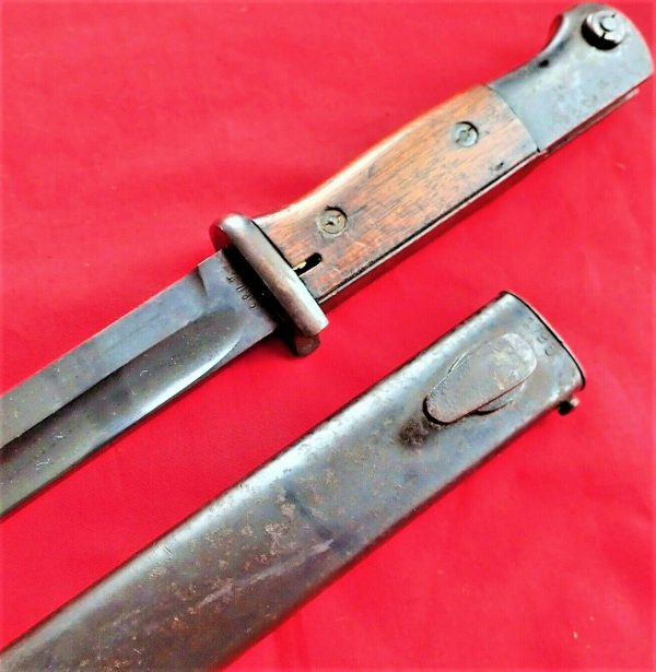 WW2 GERMAN K98 RIFLE BAYONET SCABBARD FW HOLLER 1936 40 MATCHED NUMBERS