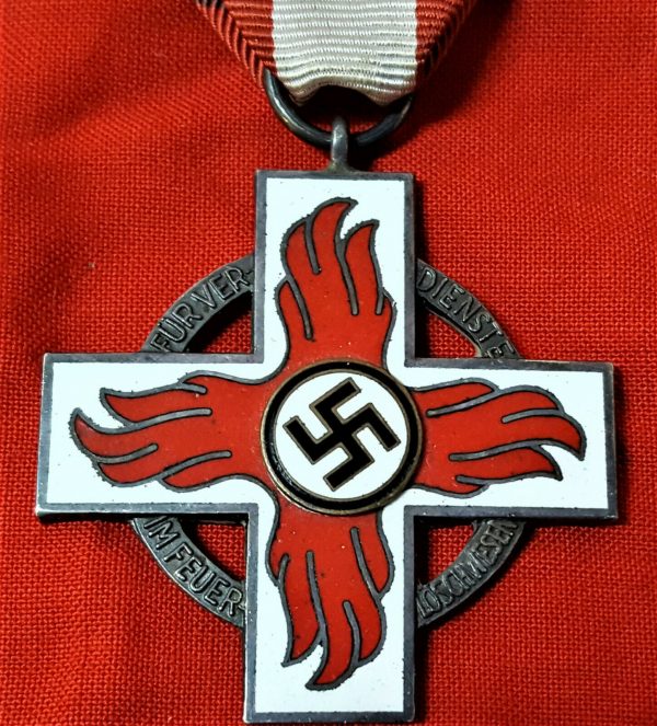 WW2 NAZI GERMANY FIRE BRIGADE DECORATION CROSS 2ND CLASS - Image 3