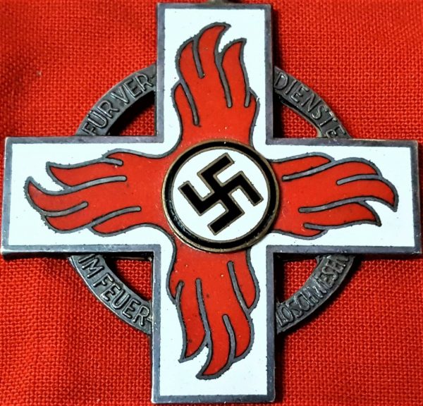 WW2 NAZI GERMANY FIRE BRIGADE DECORATION CROSS 2ND CLASS