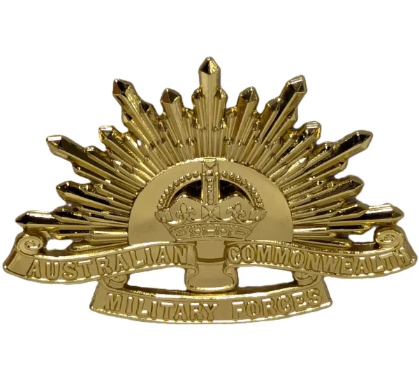 AUSTRALIAN ANZAC WW1 & WW2 RISING SUN UNIFORM HAT OR CAP BADGE MEDAL REPLICA