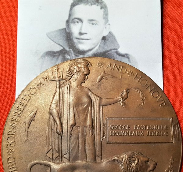 WW1 AUSTRALIAN MEMORIAL DEATH PLAQUE 4TH BN 6628 JENKINS FRANCE 1918 MEDAL ANZAC