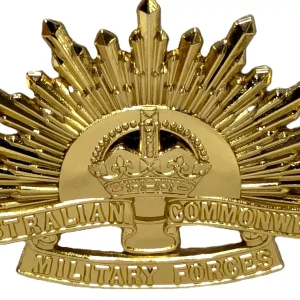 AUSTRALIAN ANZAC WW1 & WW2 RISING SUN UNIFORM HAT OR CAP BADGE MEDAL REPLICA