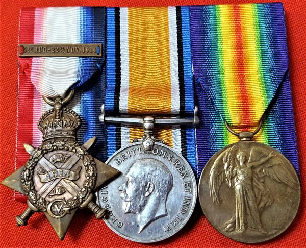 WW1 BRITISH ARMY 1914 STAR MEDAL TRIO GROUP 2835 LCPL FRED BEARE 16TH LANCERS