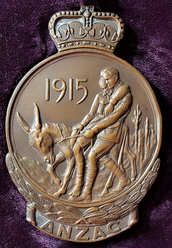 1967 GALLIPOLI WW1 MEDAL PLAQUE 1ST DAY LANDER 196 PTE F. FREEMAN 6TH BN ANZAC