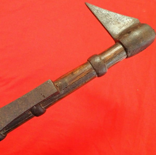 Antique Japanese Sword Axe defense weapon Tobiguchi kite's beak Edo period 1800s