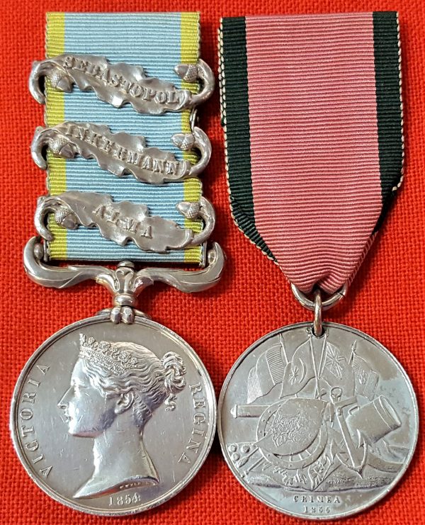 PRE WW1 BRITISH ARMY CRIMEAN WAR & TURKISH AWARD MEDAL GROUP O'BRIEN 7TH FOOT - Image 2