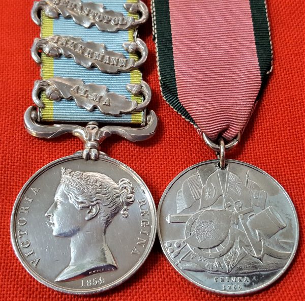 PRE WW1 BRITISH ARMY CRIMEAN WAR & TURKISH AWARD MEDAL GROUP O'BRIEN 7TH FOOT