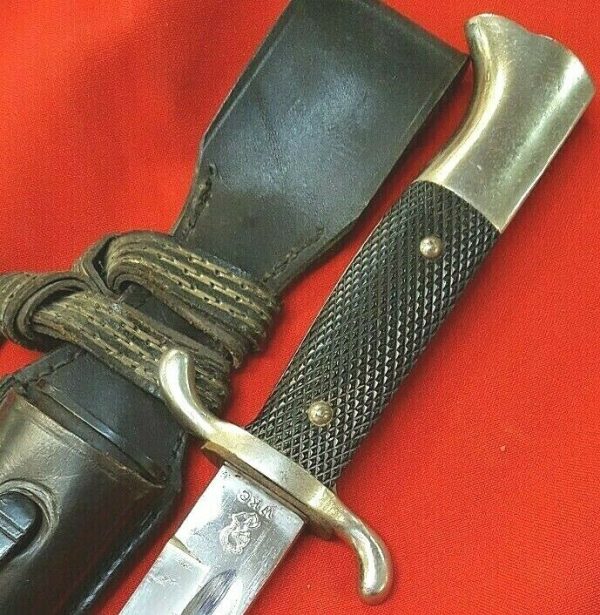 RARE WW2 GERMAN FIREMANS DAGGER PARADE BAYONET, SCABBARD & FROG BY WKC SOLINGEN