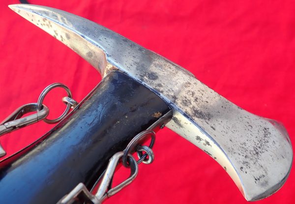 RARE WW2 NAZI GERMANY FIREMAN'S PARADE AXE WITH HANGERS & COVER