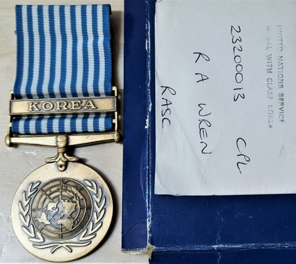 23200013 CPL WREN RASC BRITISH ARMY UNITED NATIONS KOREA WAR SERVICE MEDAL