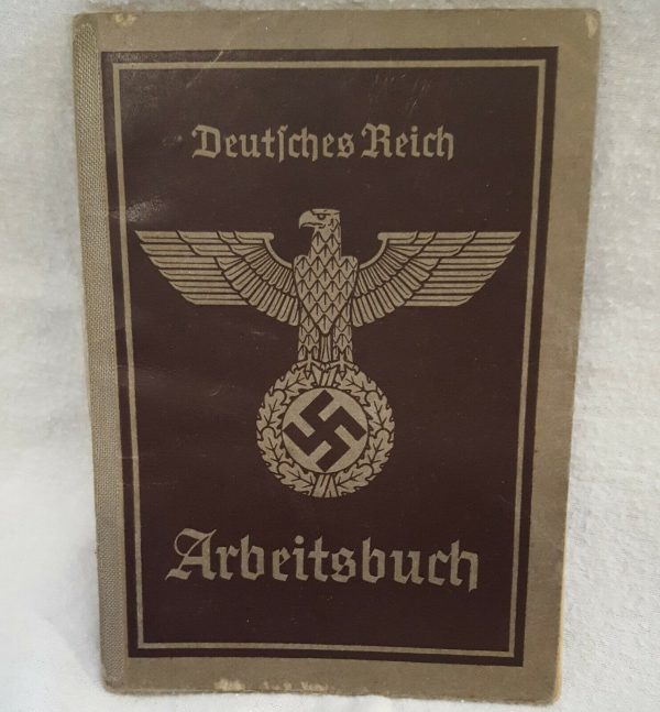 VINTAGE WW2 GERMAN CITIZENS WORK BOOK ARBEITSBUCH GUNTHER KREHL