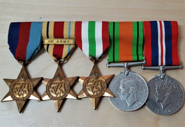 WW2 BRITISH ARMY AFRICA & ITALY STAR CAMPAIGN MEDAL GROUP 1ST ARMY