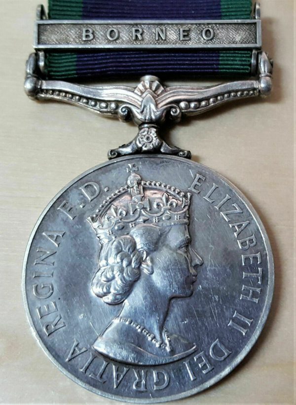 POST WW2 BRITISH ROYAL NAVY GENERAL SERVICE MEDAL BORNEO M974308 R G ...